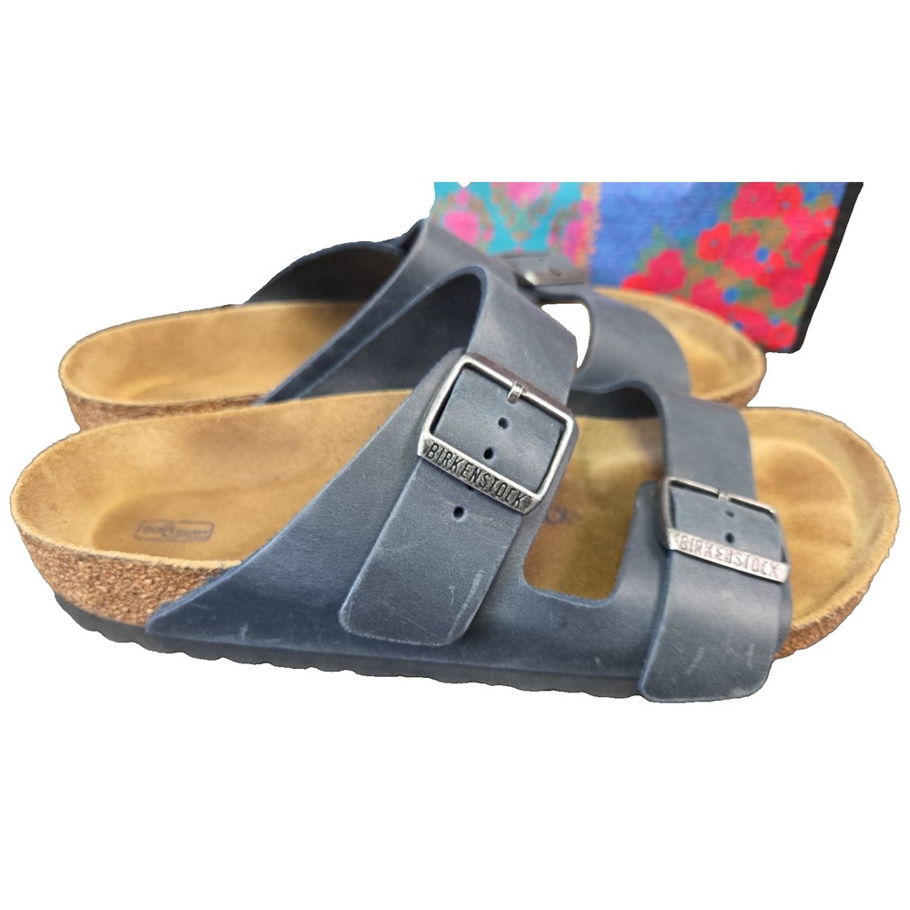 Birkenstock Arizona Soft Footbed Navy Oiled Leather Sandals EU 41 US W10-10.5